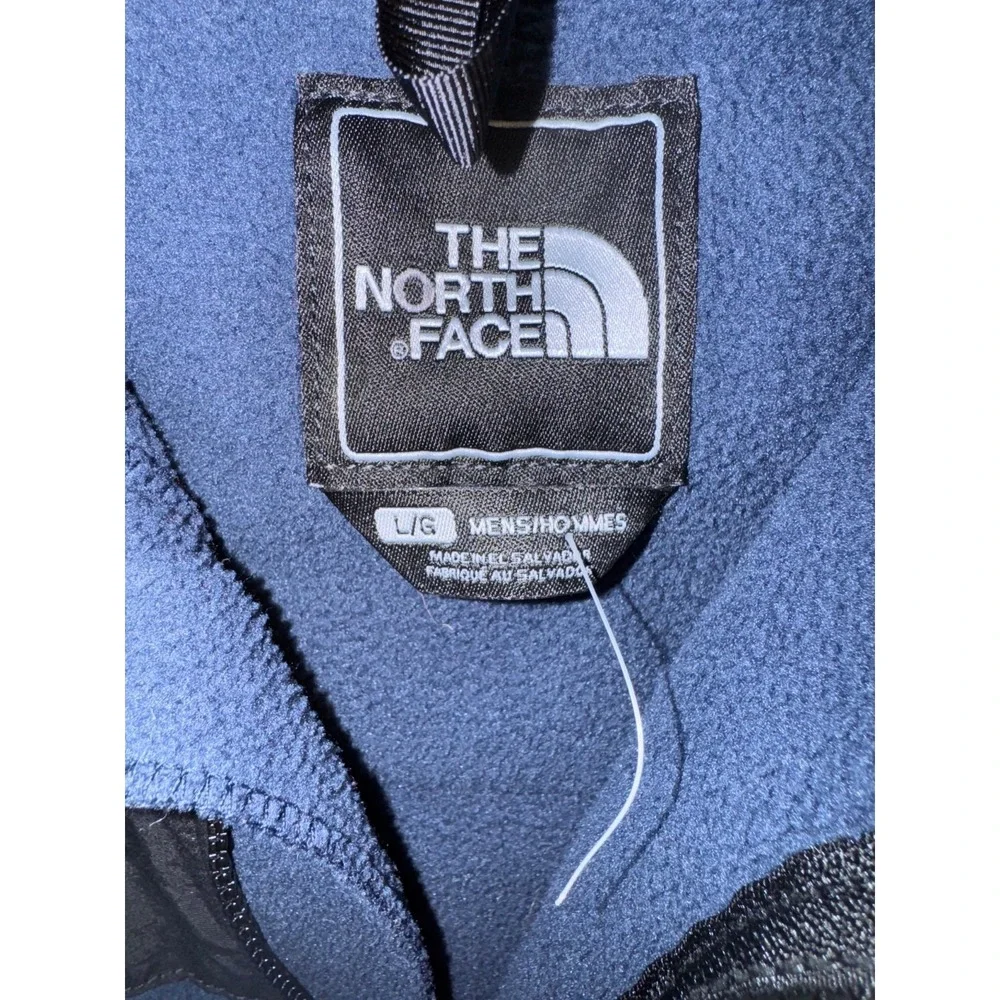 The North Face Jacket Men's Large blue black Polartec Fleece Zip Outdoor coat